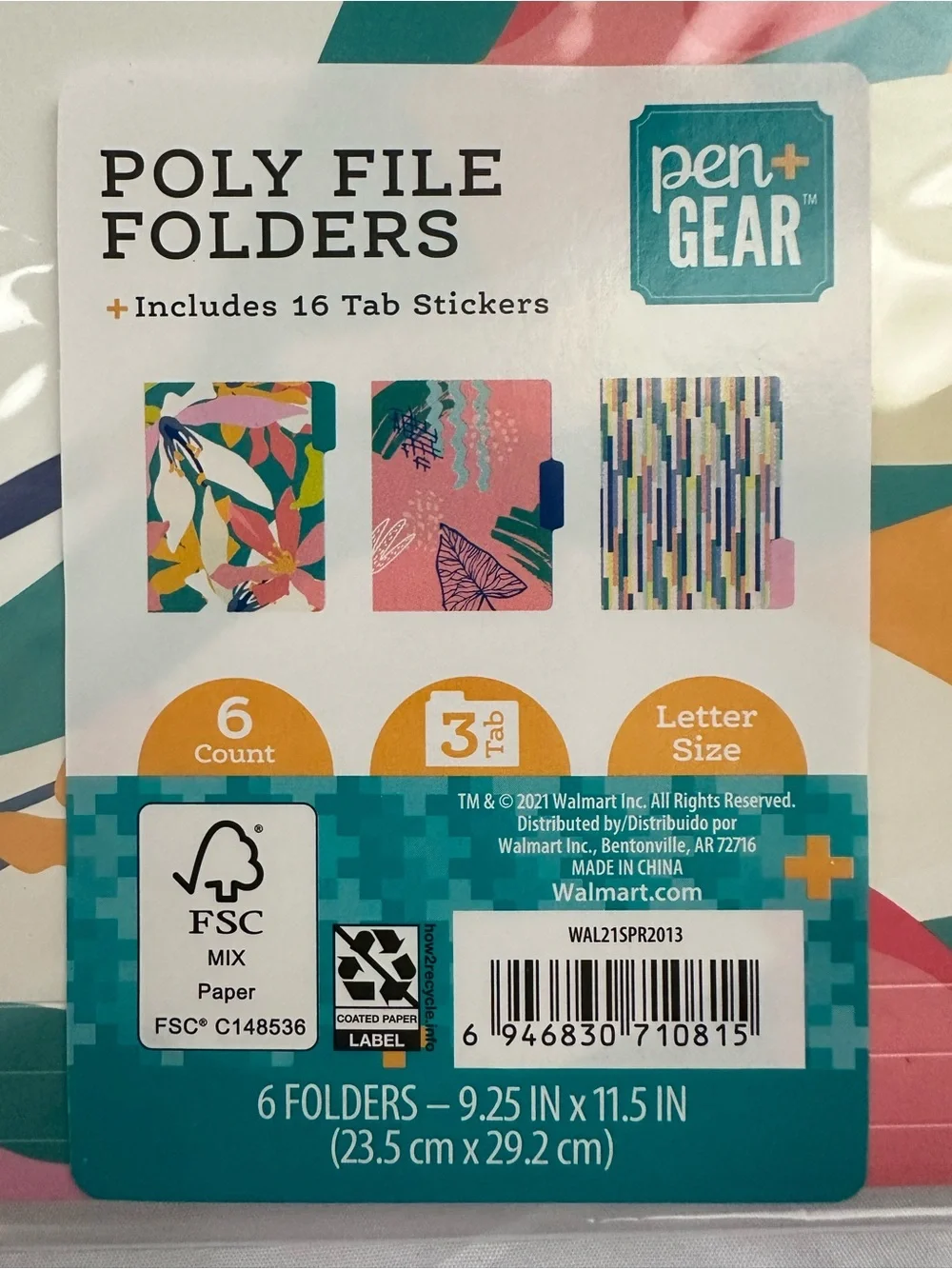 Pen Gear Poly File Folders Bright Floral Lot Of 3 Packs Letter Size 18 Folders